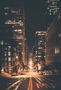 Illuminated cityscape at night