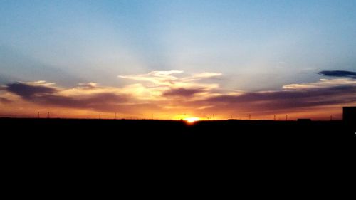 Silhouette of landscape at sunset