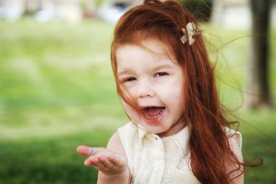 Close-up portrait of a cute girl