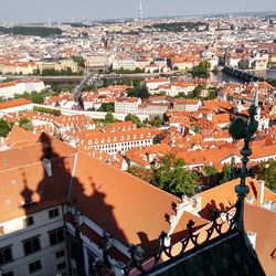 High angle shot of townscape