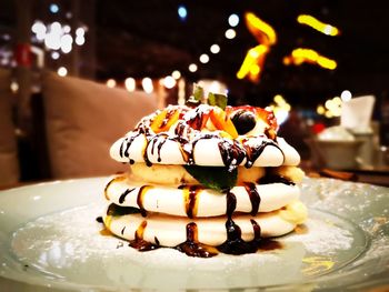Close-up of cake on table