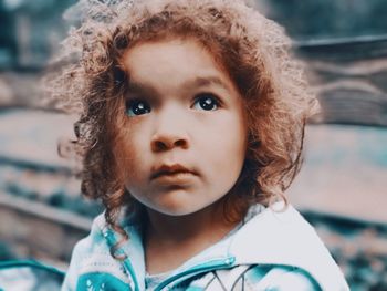 Close-up portrait of cute girl