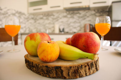 Close-up of apples on table