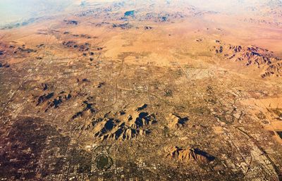 High angle view of lizard on landscape