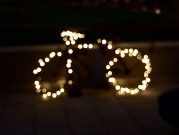 Illuminated lights at night