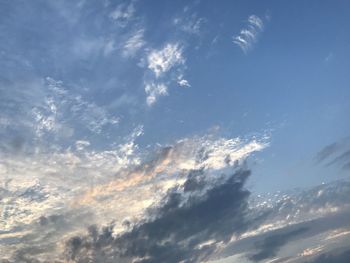 Low angle view of clouds in sky