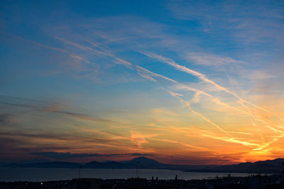 Scenic view of dramatic sky during sunset