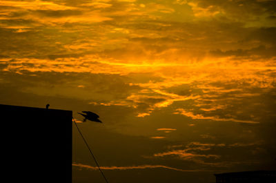 Low angle view of sky at sunset