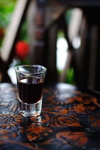 Close-up of drink on table