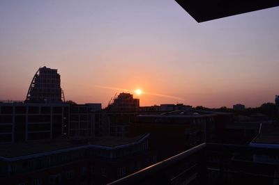Sunset over city