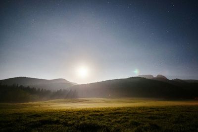 Scenic view of landscape against clear sky