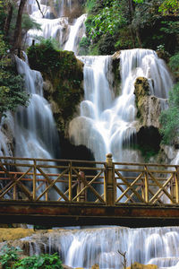 Scenic view of waterfall