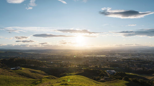 Aerial view of landscape against sky
