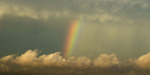 Scenic view of rainbow against sky