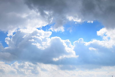 Low angle view of clouds in sky