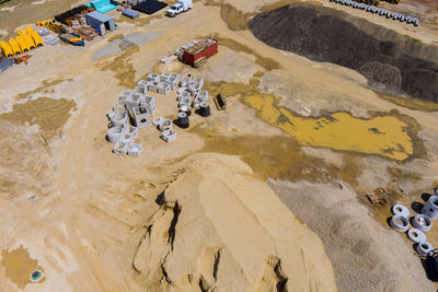 High angle view of beach