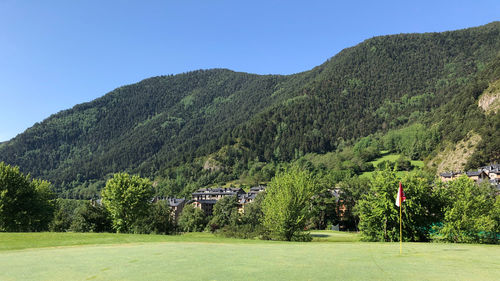 Scenic view of landscape against clear sky