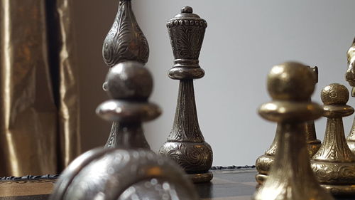 Close-up of chess pieces