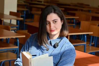 Portrait of a student at school