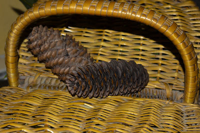 Close-up view of wicker