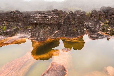 Rock formations in water