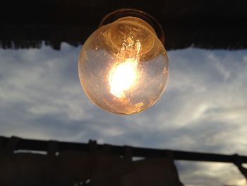 Low angle view of light bulb