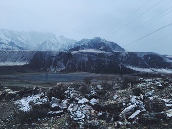 Scenic view of snowcapped mountains against sky. altay