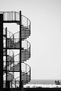 View of spiral staircase against clear sky