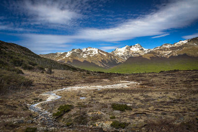 Scenic view of mountains against sky