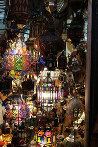 Panoramic shot of market stall for sale