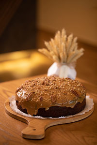 Close-up of cake on table