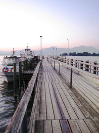 Pier on sea against sky