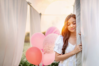 Young woman looking at camera