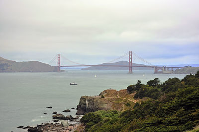 View of suspension bridge against sky