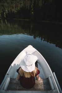 Close-up of reflection in lake