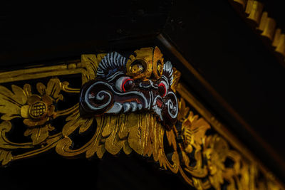 Low angle view of statues on building