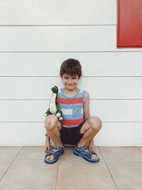 Portrait of boy smiling