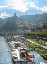 Cochem in autumn with moselle river, cochem, germany