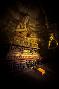 Low angle view of statue in temple