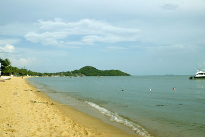 Scenic view of beach against sky