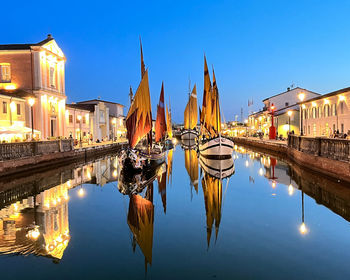 Reflection of buildings in water