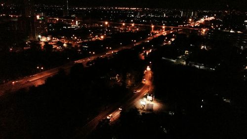 View of illuminated cityscape at night