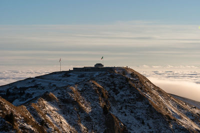 Scenic view of sea against sky during winter