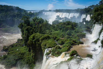 Scenic view of waterfall