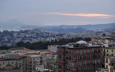 View over naples, italy, rom the fortress castel sant elmo