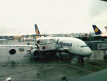 Airplane on airport runway