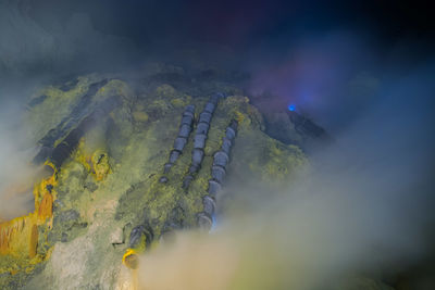 Blue fire in the ijen crater