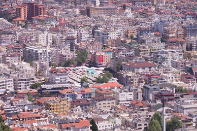 High angle shot of townscape