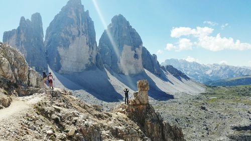 Hikers at rocky mountain