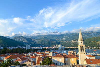 Top view of the city of budva